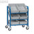 Eurokasten-Wagen mit 6 K&auml;sten, blau, 63 x 110 x 92 cm, bis 200kg,  2392