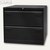 Hängeregistraturschrank, 2 Schübe doppelbahnig, schwarz, CDF2-433