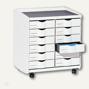 Fast Paperflow Schubladenrollwagen, 12 Schübe, grau, DT662.02, 2570-DT662.02