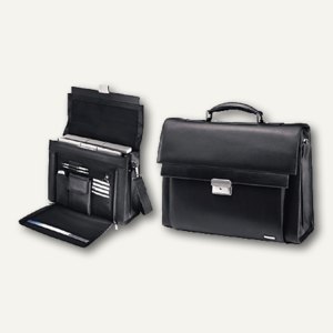 LEITZ Aktentasche Mars, Leder, schwarz, 60260095