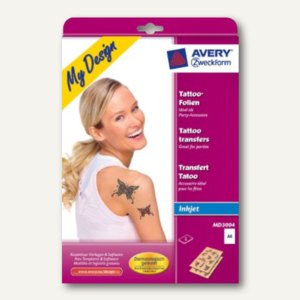 Zweckform Inkjet Tattoo-Folie, DIN A4, 2 Blatt, MD3004