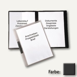 dataplus Klemmhefter mit 2 Taschen, DIN A4, PP, 50 my, anthrazit, 26044.045