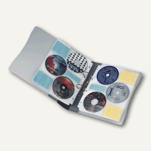 Hama CD-ROM Ordner für 120 Cds, transparent/graphite, 62612