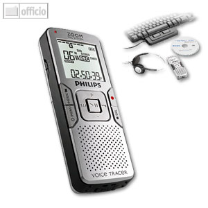 Philips Digital Voice Tracer 867, silber/schwarz, 40 x 18.4 x 108 mm, Set, 867