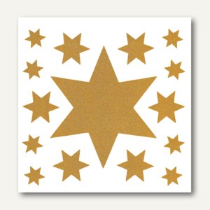 Herma Fensterbild, 30x30cm, Weihn.beglim., Sternengruppe gold, 5x1 Bl., 5962