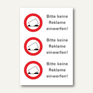 Herma Hinweisetiketten, Bitte keine Reklame einwerfen, 10x3 Etik., 5738