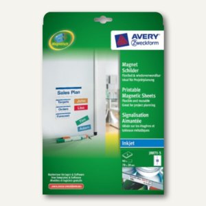 Inkjet-Magnet-Etiketten, 50x140 mm, Packung á 40 Stück, weiß J8875, J8875-5