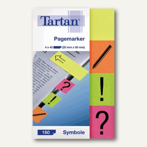 Tartan Pagemarker Papier mit Symbolen, 20x50 mm, 4 Farben, 160 St., 20505S