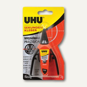 UHU Sekundenkleber Präzision, flüssig, Inh.3g, 48700