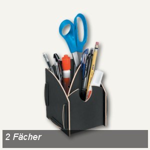 Fellowes Earth Stifteköcher, 2 Fächer, Recycling, schwarz, 8010901