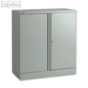 Bisley Office Flügeltürenschrank, 1 Boden, H1016 mm, silber, A402W2133-855