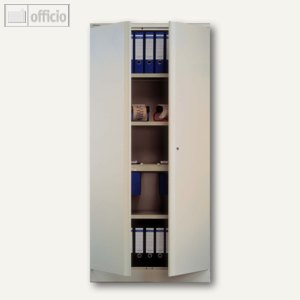 Office Flügeltürenschrank, 4 Böden, H1968xB914xT457 mm, silber A782W2433-855