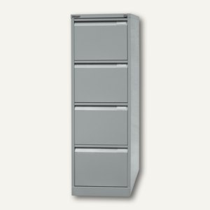 Hängeregistraturschrank einbahnig DIN A4, 4 Schübe, H1321xB413xT622, silber 3643