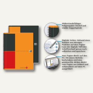 Collegeblock Easybook m³ DIN A4+ Digitalpapier kariert 5x64 Blatt, 357001961