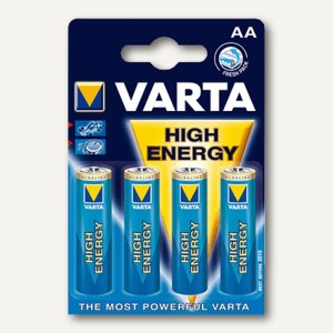 Varta High Energy AlkaliMangan-Batterie LR06-AA Mignon, 1.5V, 4er Packung, 4906