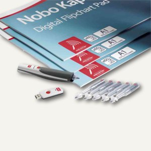 nobo Kapture Office-Set Digitaler Flipchartblock + Digitaler Stift, 1902590