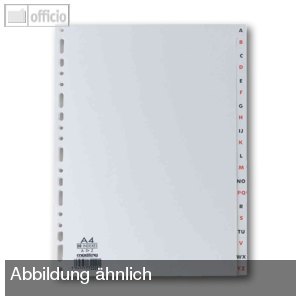 ELBA Kunststoff-Buchstabenregister DIN A4, A-Z 20-teilig, PP grau, 100204721