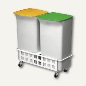 Durable Abfallbehälter-Set DURABIN SQUARE 40 mit Fahrwagen, 1809816050