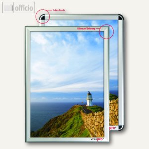 visupro Plakatrahmen Klapprahmen Softpro, DIN B2, Gehrung, 543 x 743 mm, KRB2G32