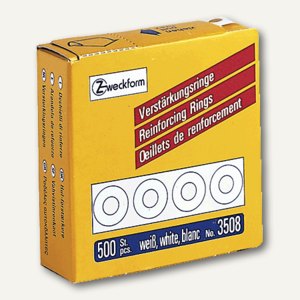 Zweckform Verstärkungs-Ringe Ø13mm weiß 3508, 500 Stück