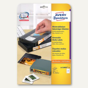 Zweckform 3, 5 Disketten-Etiketten Stick + Lift, weiß, 250 Stück, L4738REV-25