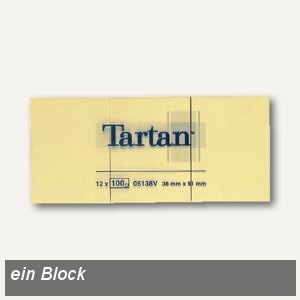 Tartan Haftnotizen Notes, gelb, 38x51mm, 005138, IR-9YW