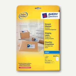 Zweckform Versand InkJet-Etiketten 199, 6x289, 1 mm, weiß, 25 Stück, J8167-25