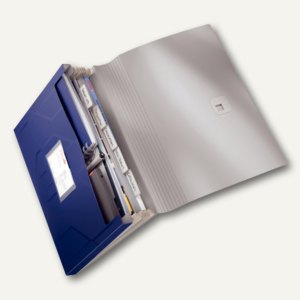 Leitz Prestige Fächermappe, 6-tlg. + Zusatzfach, PP blau, 4616-00-35