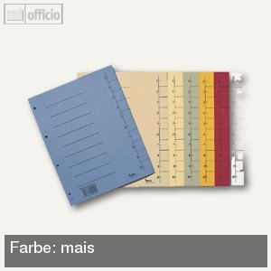 Bene Trennblatt DIN A4, Karton 250g/m², 235 x 300 mm, 100 Stück, mais, 97300mais