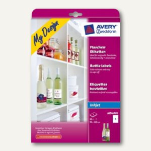 Zweckform Flaschenetiketten, 90x120 mm, 20 Etiketten, MD4001