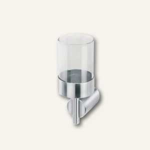 Blomus DUO - Zahnputzglas mit Wandhalter aus geschliffenem Edelstahl, 68512