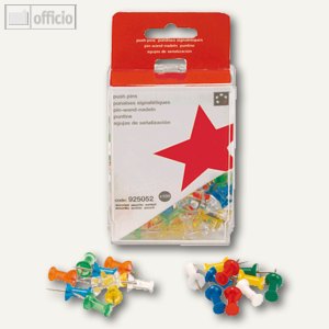 5* Pinwandnadeln, transparent, sortiert, 100 Stück