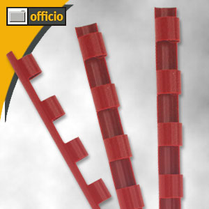5* Binderücken DIN A4, 21 Ringe, Ø 6 mm, rot, 100 Stück