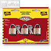 Burg-W&auml;chter Schloss-Set, 3 Schl&ouml;sser, 5 mm, B&uuml;gelma&szlig; 14,3 x 16 mm, 222 30