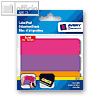 Zweckform Etiketten-Block, 89x25mm, pink/violett/orange, Inh.120, 8310