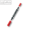 Staedtler Permanentmarker Lumocolor permanent duo, rot, 348-2