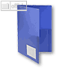FolderSys Brosch&uuml;ren-Mappe A4, Innentaschen, Abheftlasche, blau, 20 St, 1000840