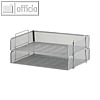 OSCO Briefkorb Mesh quer, 340 x 82 x 250 mm, metallic-grau, stapelbar, LTSSLSIL