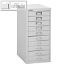 Bisley Schubladenschrank Basis 10er, H590xB278xT380mm, lichtgrau, L2910-845