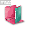 Leitz Ringbuch Flash, DIN A4, 4 D-Ring SoftClick, PP, t&uuml;rkis/pink, 4229-00-52