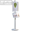 Franken Infodisplay 1-seitig DIN A2 mit Prospektfach f&uuml;r 2x DIN A4, Alu, BS1501