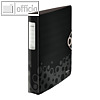 LEITZ Ringbuch Active Bebop, DIN A4, 4 D-Ring, Polyfoam, schwarz, 4236-00-95