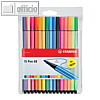 Stabilo Fasermaler Pen 68 Sortiert Kunststoff-Etui/Set 1b (15 Farben)