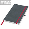 Zweckform Notizbuch "Notizio", DIN A5, kariert, Softcover, grau, 80 Bl., 7019