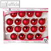 Krebs Glas Lauscha Christbaumkugeln, rot, &Oslash; 45 mm, 18 St&uuml;ck, CBK03689