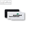 Durable Namensschild Clip-Card mit Kombiklemme, 40x75mm, schwarz, 25 St.,8130-01