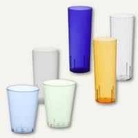 farbige Longdrink-Gläser und Trinkbecher