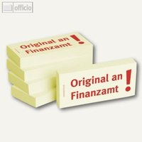 Haftnotizen bedruckt: Original an Finanzamt!