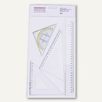 Zeichengarnitur mit Lineal + Geodreieck + Winkel