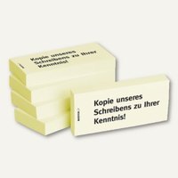 Haftnotizen bedruckt: Kopie unseres Schreibens zu Ihrer Kenntnis!